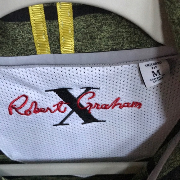 ROBERT GRAHAM GREEN & BLACK STRIPED SHIRT - Picture 3 of 5